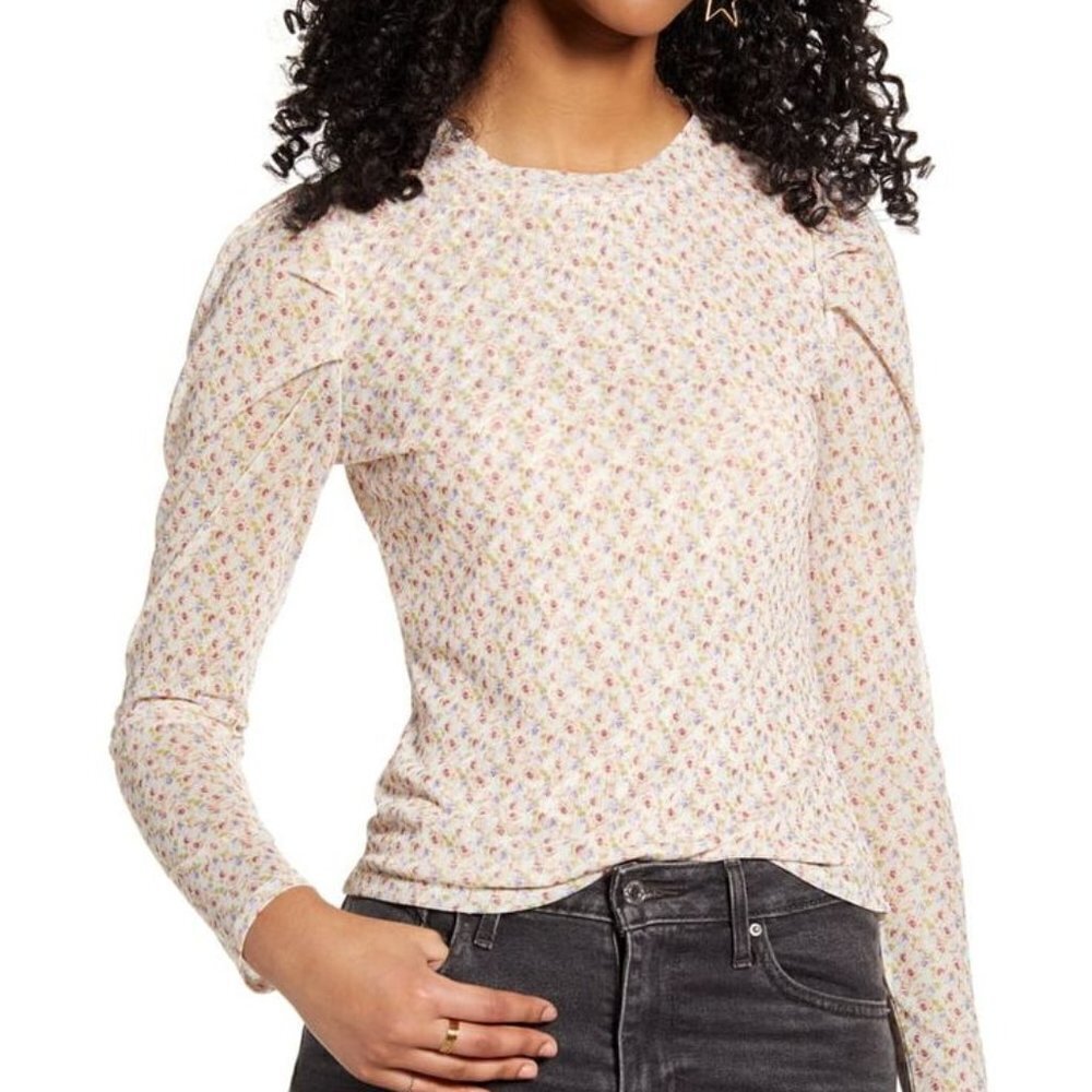 NWT Ten Sixty Sherman Floral Print Mesh Top Size XS